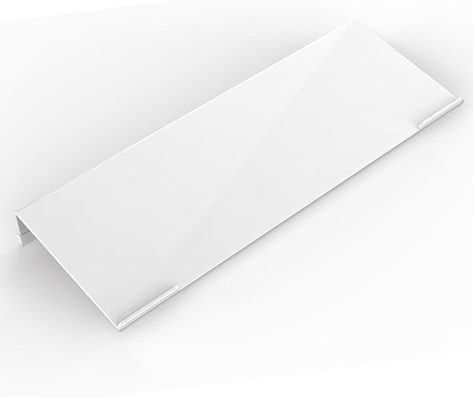 KOTEMON Acrylic Tilted Computer Keyboard Stand for Ergonomic Typing, Keyboard Tray Holder with Silicone Non-Slip Case, White