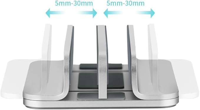 Aluminum Alloy Double Slot Storage Port Vertical Laptop Stand，laptop stand for desk，adjustable laptop stand，Applicable to all MacBook models