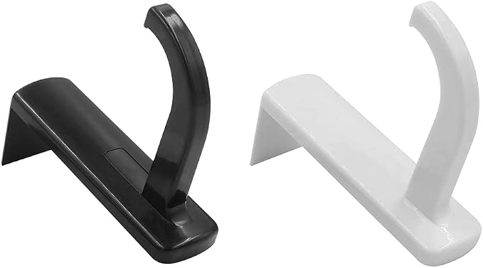 VizGiz 2 Pack Headphone Stand Hook Headset Holder Hanger Stick-on Support for Computer Over Ear Earphone PC Monitor Screen Edge Desk Top Wall Gaming Storage Rack Organizer