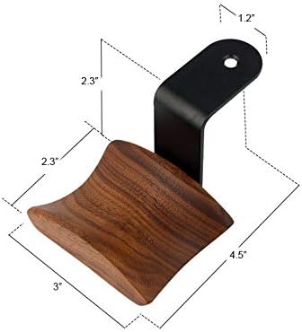 KiaoTime Headphone Hanger Holder - Walnut Wood Headset Stand, Universal Fit (Under-Desk Mount)
