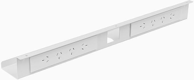 Desky Mini Cable Tray – Under Desk Wire Organizer with Mounting Screws, Compact Metal Cable Management Tray for Office Desks – Grey