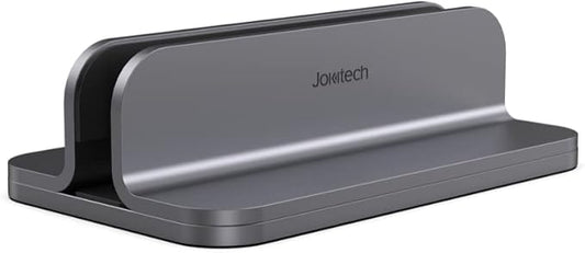 JOKItech Aluminum Laptop Vertical Stand Organizer, Sturdy Laptop Computer Holder Desktop Stand Compatible with new Retina Apple MacBook Pro/Air/Neo, Mac mini & iPad Pro - Spacegrey