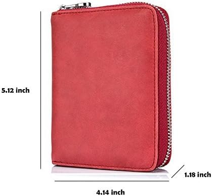 boshiho RFID Blocking 24 Slot Credit Card Holder Wallet Real Leather Multi Card Organizer Wallet with Zipper