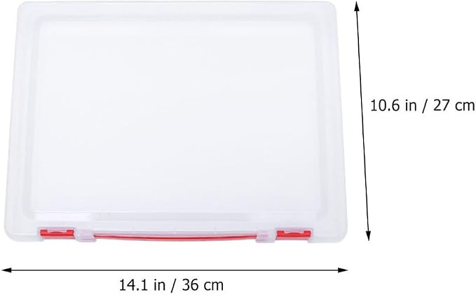 Storage Box for Document Storage with Red Buckle, Stackable Pp Paper Filling Box, Easy to Use Organizer for Craft Room and Offices, Sturdy File Case Holder