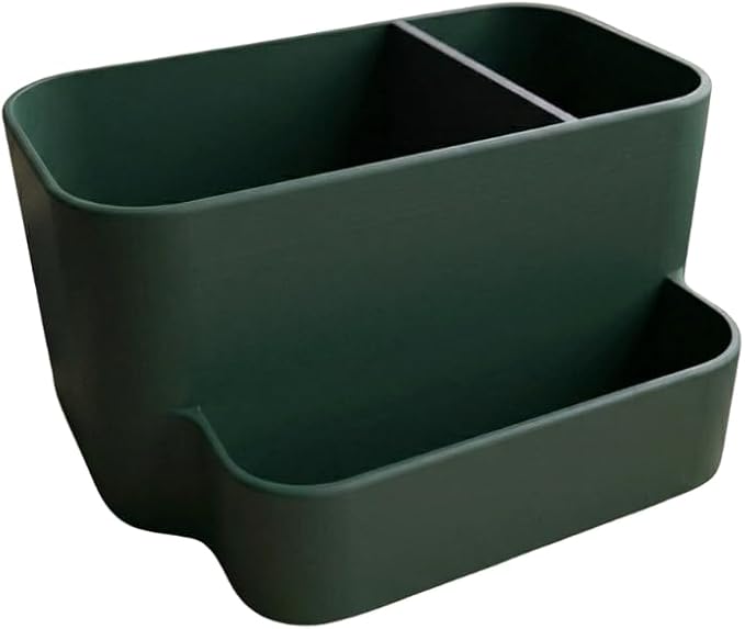 Desk Organizer with Phone Holder – Minimalist Office Storage for Pens, Accessories & Essentials – Modern Aesthetic Desk Organizer (Dark Green)