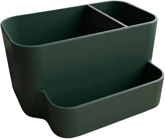 Desk Organizer with Phone Holder – Minimalist Office Storage for Pens, Accessories & Essentials – Modern Aesthetic Desk Organizer (Dark Green)