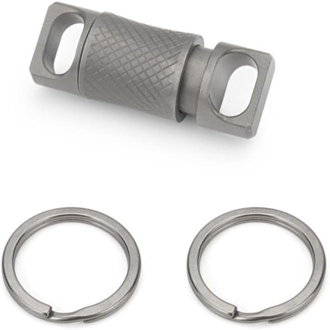 Titanium Quick Release Keychain, 360° Swivel Key Ring Clip with Double-End Lock, Heavy Duty EDC Key Holder for Men