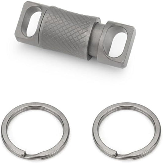 Titanium Quick Release Keychain, 360° Swivel Key Ring Clip with Double-End Lock, Heavy Duty EDC Key Holder for Men