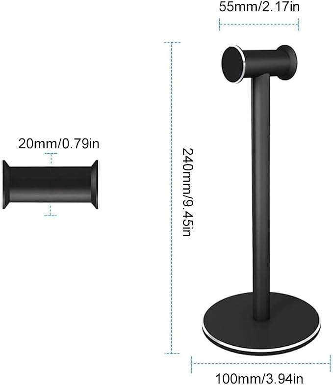 DREWCHAN Headphone Stand Metal Headphone Holder for AirPods Max,Bose, Beats,Sony etc (Black)
