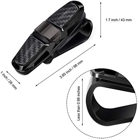 Boao 4 Pcs Sunglasses Holders for Car Sun Visor, Glasses Ticket Card Clip Mount Hanger, Double-Ends Clip 180 Degree Rotational Car Visor Accessories(Black)