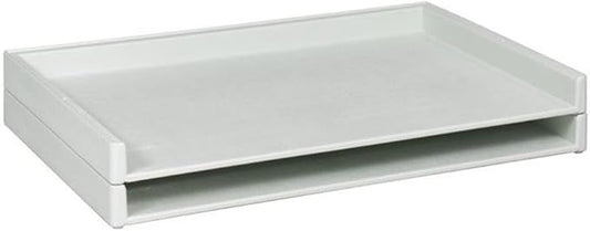 Pemberly Row Giant Stack Tray Set for 24" x 36" Documents, White Finish, HDPE Plastic, Steel Reinforced, Stackable Up to 5 ft, 300 lbs Capacity, Office Filing Storage System