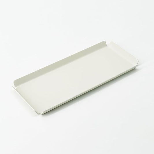 Aluminum Organizer Tray for Desk & Entryway - Minimalist Metal Catchall for Keys, Jewelry, Wallet | A7 Tall, Ivory | by PROGETTO2.70