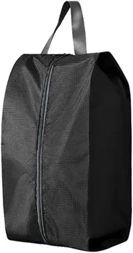 Waterproof Shoe Storage Bags - Oxford Fabric Shielded-Proof Zipper Organizer | Portable Foldable Travel Pouch for Sneakers | Ultralight Nylon Shoe Cover for Home & Outdoor Storage(Black,34.5x17cm)