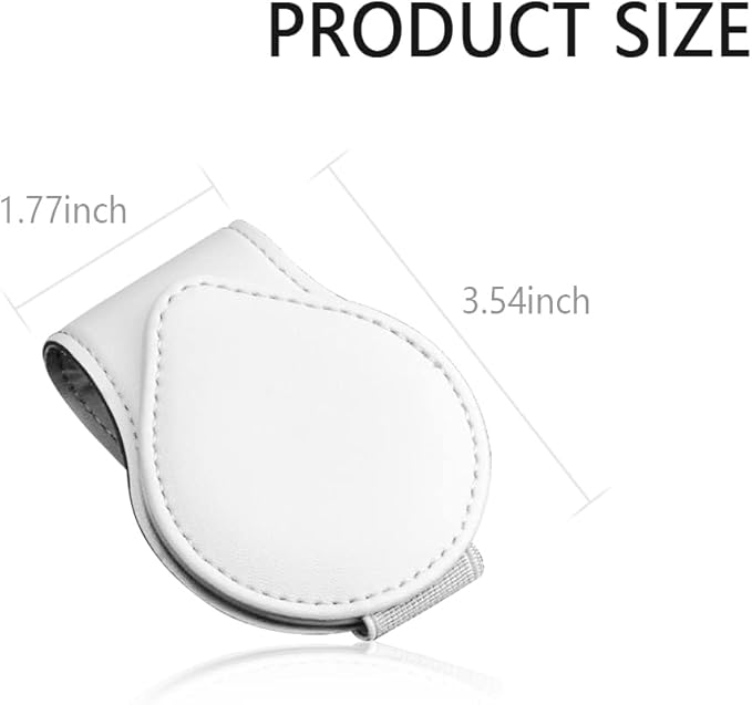 OFBAND Magnetic Sunglass Holder for Car Visor,PU Leather Car Sunglass Holder Organizes Glasses Tickets Cards & Keeps Car Tidy,Universal Car Accessories Interior (White)