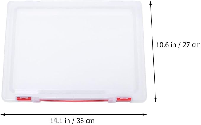ULTECHNOVO Document Storage Box with Red Buckle, Stackable Pp File Case for Certificates and Materials, Easy to Carry Organizer for Office and Closet Use