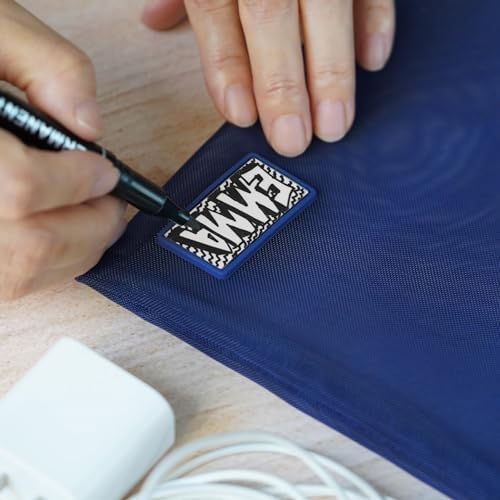 Set & Done Onama Flexi Mesh Zipper Pouch – Durable Clear Nylon Storage Bag with Name Tab for Makeup, Travel, Diaper Bag & Office Organizing