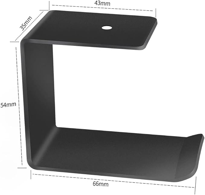 Aluminum Under-Desk Headphone Hook, with Strong Adhesive VHB Tape, Holds 5 lbs (Black)