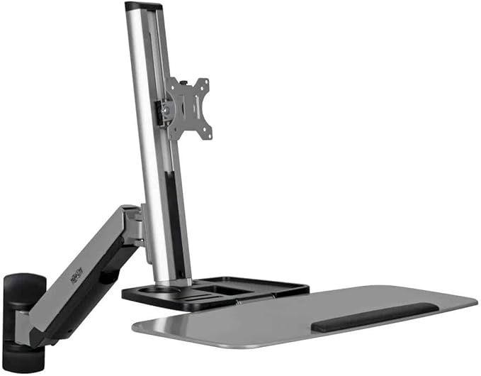 Tripp Lite Wall Mount for Sit Stand Desktop Workstation Height-Adjustable Standing Desk, Single Display (WWSS1332W)