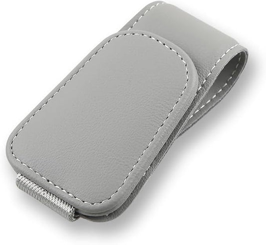 Sunglass Holder for Car, Magnetic Leather Eyeglass Hanger Clip for Car Sun Visor, Sunglasses Holder and Ticket Card Clip for Car Visor Accessories (1Pack Gray)