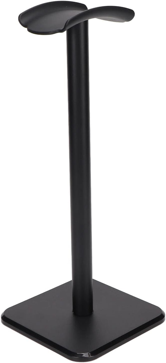 Headphone Stand, Headset Holder Gaming Headset Holder with Aluminum Supporting Bar Flexible Headrest Rounded Corner Anti Slip Base for All Headphones Size (Black)