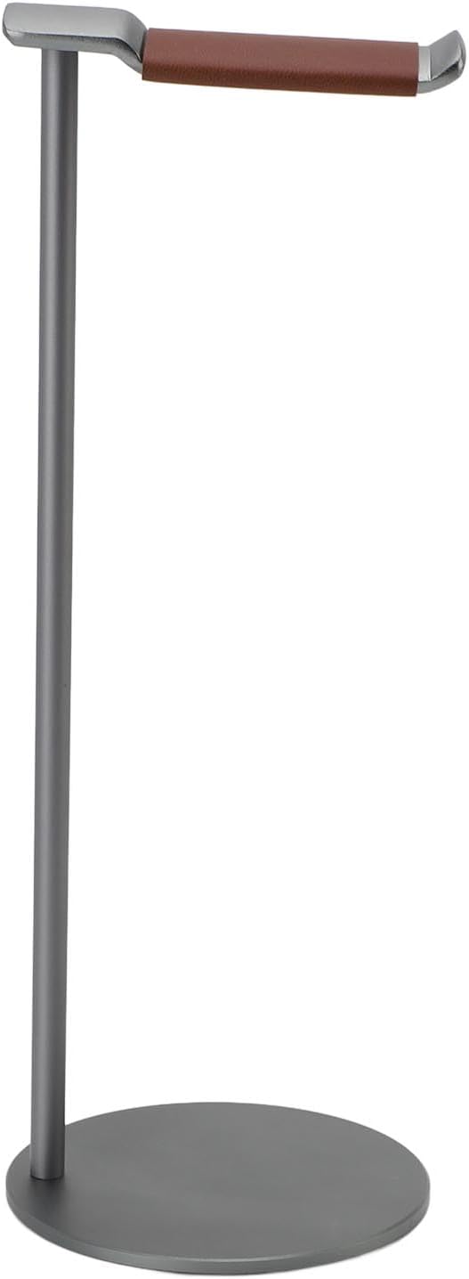 Headphone Stand,Headset Holder,Aluminum Alloy Earphone Stand with Supporting Bar,Solid Base for Most Headphones Size (Silver) (Black) (Grey)