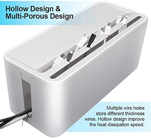Cable Management Box, ABS Cable Organizer Cord Hider Box, Computer Power Lines, Route Cables, Under Desk Power Strip