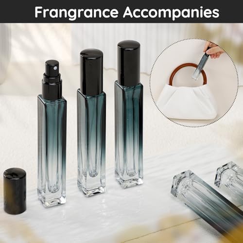 Segbeauty 10pcs 0.34oz Green Glass Perfume Bottle Set, 10ML Perfume Travel Refillable, Empty Cologne Atomizer Sprayer for Cologne Dispenser, Travel Sample Bottles Fragrance Making Kit Refill Tool
