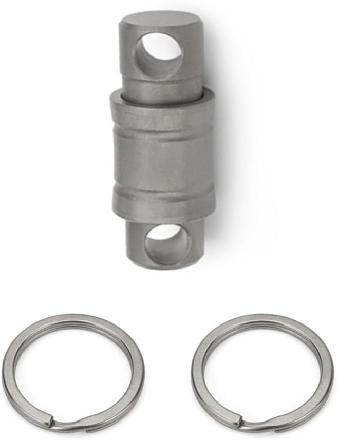 Titanium Quick Release Keychain, 360° Swivel Key Ring Clip with Double-End Lock, Heavy Duty EDC Key Holder for Men
