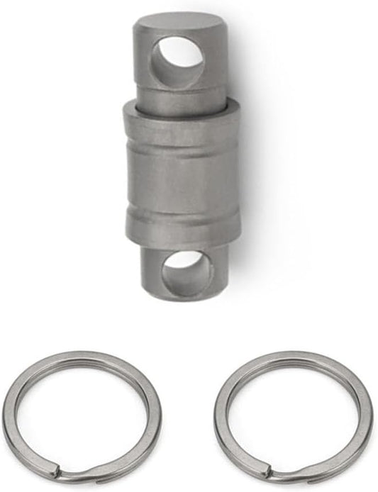 Titanium Quick Release Keychain, 360° Swivel Key Ring Clip with Double-End Lock, Heavy Duty EDC Key Holder for Men