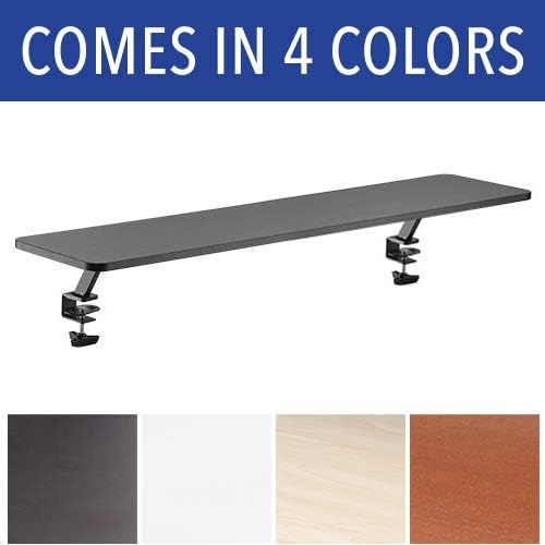 Stand Steady 55 Inch Clamp On Desk Shelf | Large Monitor Riser Supports 3 Screens for Extra Storage | Ergonomic Monitor Stand Securely Attaches to Surface with Clamp Base - No Screws (55 In / Maple)