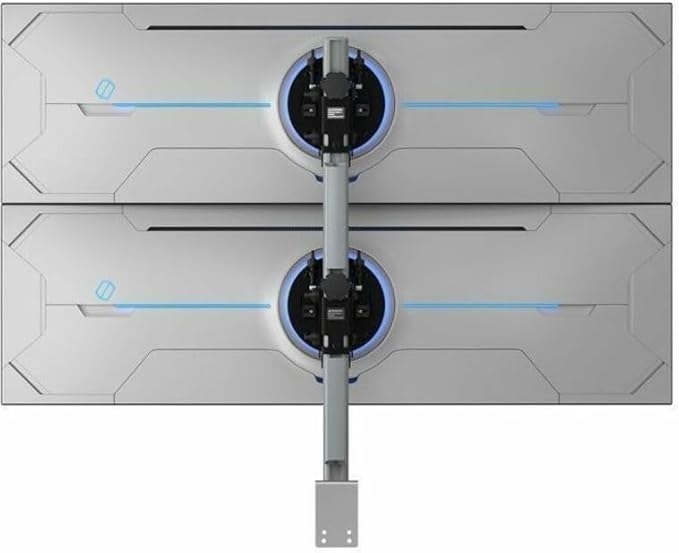 Atdec Desk Mount for Monitor, Display, Flat Panel Display, Curved Screen Display, Grommet, Clamp Mount, All-in-One Computer - Silver, Black - Landscape/Portrait