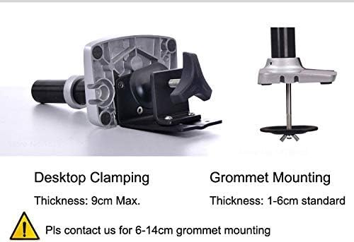 XSJ8013C Aluminum Alloy Ultra Long Arm LED LCD Monitor Holder Table Clamping Full Motion Monitor Mount Support (Black)