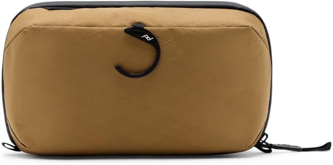 Peak Design Wash Pouch, Coyote, Ocean Edition, Travel Toiletry Bag, Upright or Hanging Dopp Kit with Pockets, Magnetic Toothbrush Pocket, Wide UltraZip Opening, Toiletry Bag for Men and Women