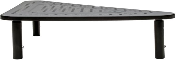 Tripp Lite Computer Monitor Stand, Corner Desk Monitor Stand for L Shaped Desk, Adjustable Height, 12 x 20 in., Metal, Black (MR1220M)