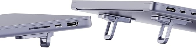 Hagibis Laptop Stand Adjustable Height for Desk, Portable Invisible Laptop Riser, Ergonomic Mount Keyboard Kickstands Aluminum Cooling Pad for MacBook Pro Air, Tablet Laptop (Grey)