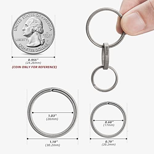 MecArmy Titanium 3pcs/4pcs/7pcs/18pcs Key Rings Keychain Large Small Split Rings