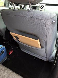 The Notebook steering wheel desk measures 15??× 13 1/8.??This compact WheelDesk provides a stable surface for most laptops, tablets, phones, or paperwork.