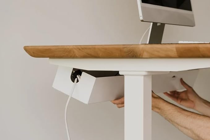 Under Desk Cable Management Tray, No Drill Metal Wire Organizer for Office Desk, Black Cable Tray for Cord Management, Home and Office Wire Hider