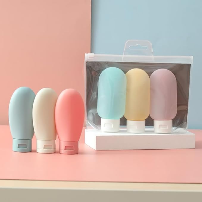 4 Pack Leak-Proof & TSA-Approved Travel Bottle Set - Portable Toiletry Kit for Liquids, Shampoo, Conditioner, and Lotion | Vibrant Multi-Color Set
