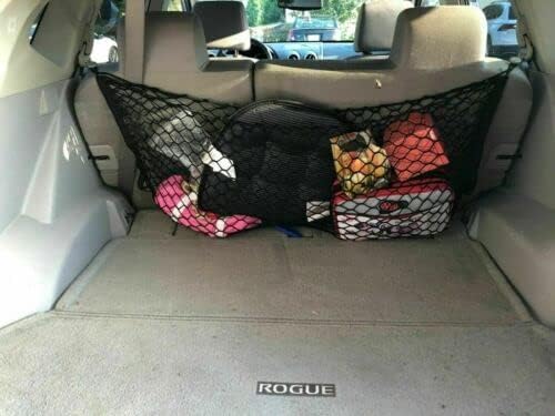Trunk Rear Seats Organizer Cargo Net for Nissan Rogue 2008-2013-Envelope Style Cargo Net for SUV-Premium Mesh Elastic Car Trunk Organizer Vehicle Carrier Storage–Compatible with Rogue