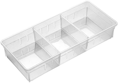 Chris.W Desk Drawer Organizer Tray with Adjustable Dividers, Multi-Drawers for Makeups, Utensil, Pens, Flatware and Junks - Set of 4 (2 Large + 2 Small) 10.24 Inch Length