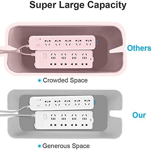 Cable Management Box, ABS Cable Organizer Cord Hider Box, Computer Power Lines, Route Cables, Under Desk Power Strip