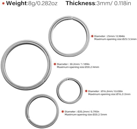 MecArmy Titanium 3pcs/4pcs/7pcs/18pcs Key Rings Keychain Large Small Split Rings