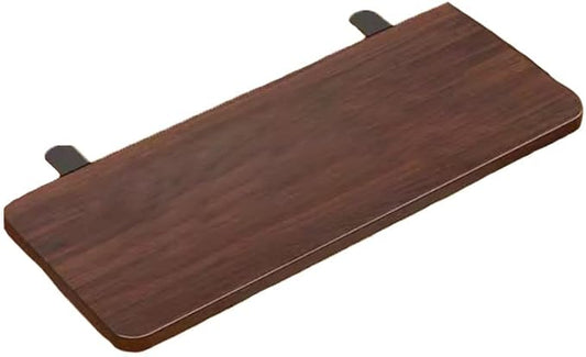 Desk Extender Tray, Punch-Free Clamp on 90° Foldable Keyboard Drawer Tray, Table Mount Armrest Shelf, Computer Elbow Arm Support (Brown, 23.6"*9.8"*0.5"/60cm*25cm*1.2cm)