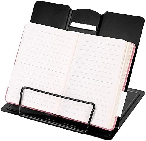 Foldable Desk Book Stand for Reading, Standing Watching Tray and Page Paper Rest Adjustable Holder Document, Cookbook, Textbooks, Tablet, Music Books Metal Stand for Office Home Kitchen Student