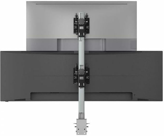 Atdec Desk Mount for Monitor, Display, Flat Panel Display, Curved Screen Display, Grommet, Clamp Mount, All-in-One Computer - Silver, Black - Landscape/Portrait