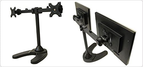 Dual LCD Free Standing Monitor Mount for Up to 24" Displays (LCD-6460B-ECO), Black