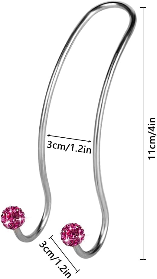 SAVORI Auto Hooks Bling Car Hangers Organizer Seat Headrest Hooks Strong and Durable Backseat Hanger Storage Universal for SUV Truck Vehicle 2 Pack (Fuchsia)