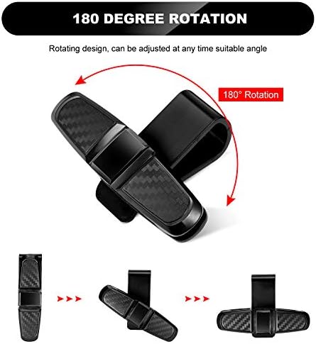 Boao 4 Pcs Sunglasses Holders for Car Sun Visor, Glasses Ticket Card Clip Mount Hanger, Double-Ends Clip 180 Degree Rotational Car Visor Accessories(Black, Silver)