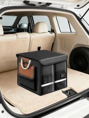 Car Trunk Organizer for SUV, Foldable Car Organizers and Storage, Car Accessories 36L，Orange